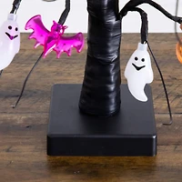 18in. Pre-Lit Artificial Halloween Ghost, Bats & Pumpkins 24 LED Lighted Ornament Tree