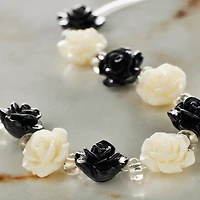 12 Pack: Black & White Flower Beads, 10mm by Bead Landing™
