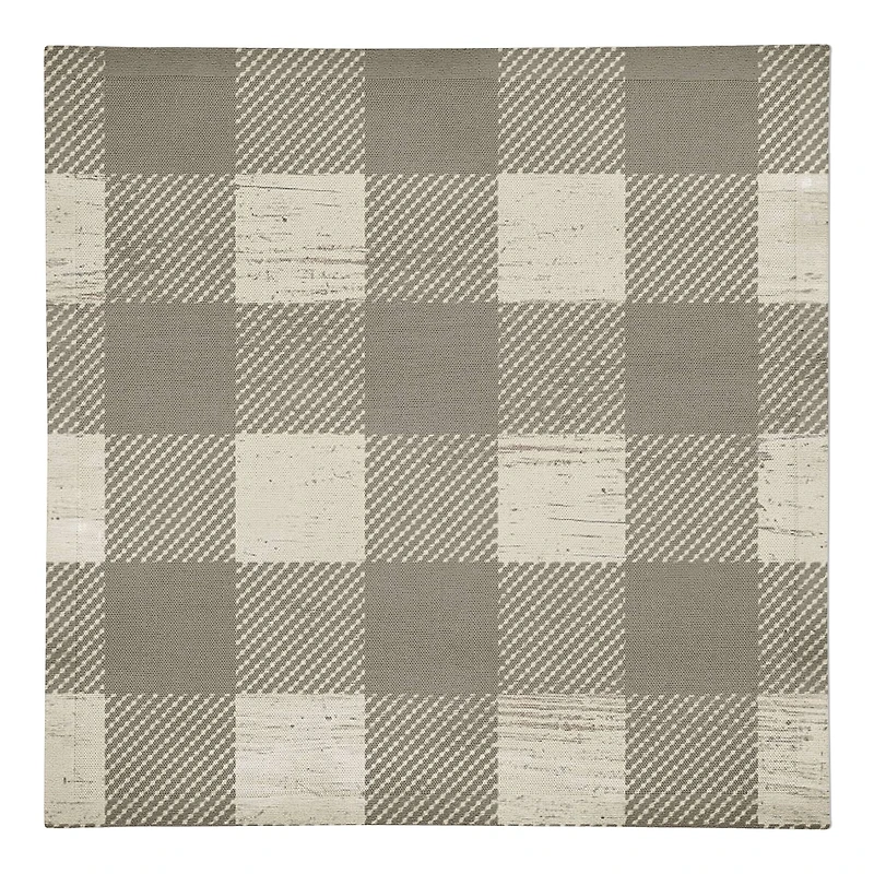 Taupe Buffalo Check Cotton Twill Napkin