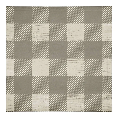Taupe Buffalo Check Cotton Twill Napkin