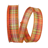 Reliant Wired Fall Themed Field Plaid Stitch Ribbon