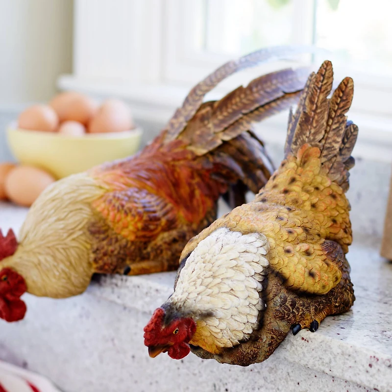 16" Hen & Rooster Shelf Sitter Set
