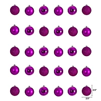 30ct. 2.5" Pink Shatterproof Christmas Ornaments