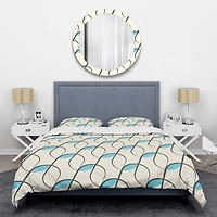 Designart 'Retro Geometrical Abstract Minimal Pattern I' Mid-Century Duvet Cover Set