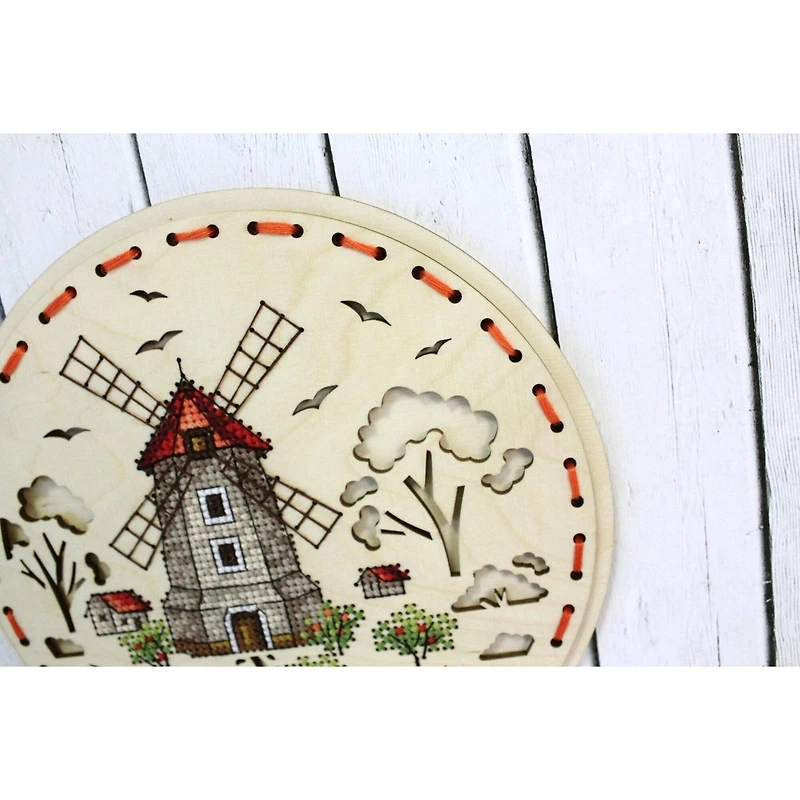 MP Studia Rural Mill Cross Stitch On Wood Kit