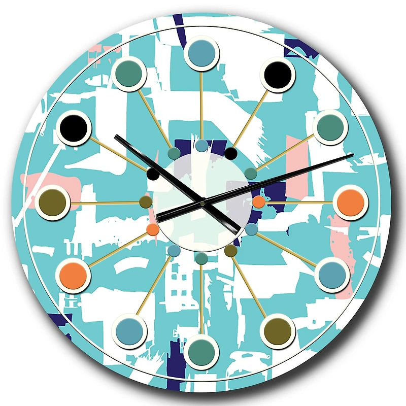 Designart 'Retro Artisan Abstract I Mid-Century Modern Wall Clock