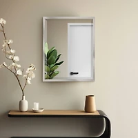 Head West Chrome Stainless Steel Beveled Wall Mirror