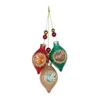 12ct. 10.5" Glass Reflector Ornament Drop Set