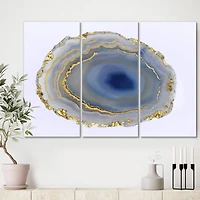 Designart - Golden Water Agate - Abstract Canvas Wall Art