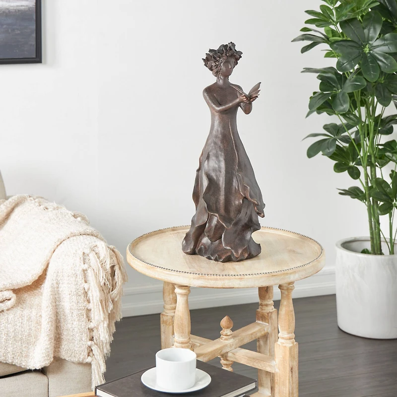 22" Dark Gray Woman Sculpture