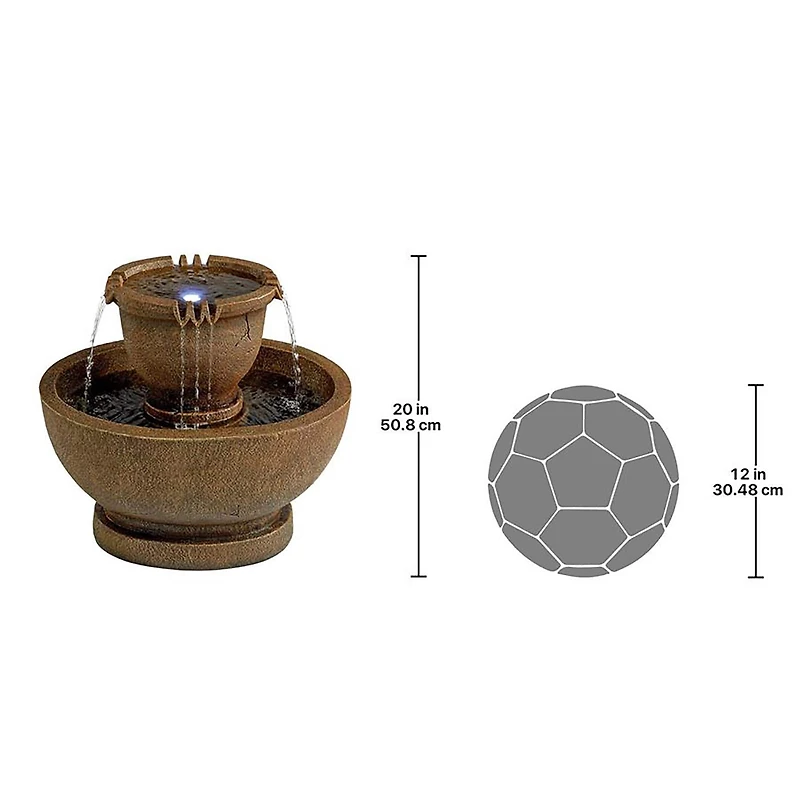 Design Toscano 22" Richardson Oval Urns Cascading Garden Fountain