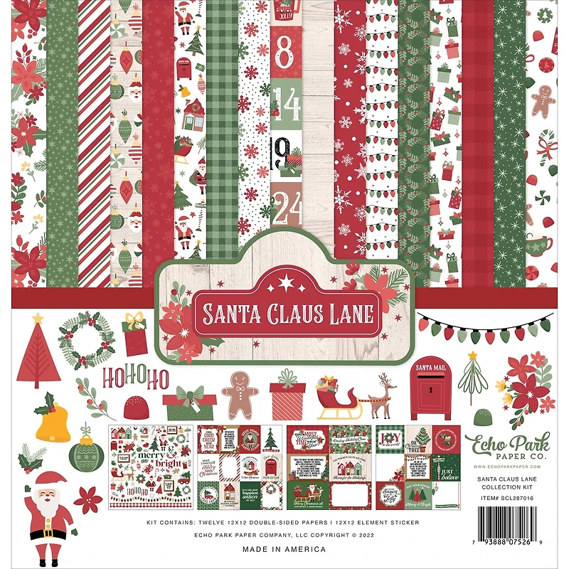 Echo Park Santa Claus Lane Collection Kit, 12" x 12"