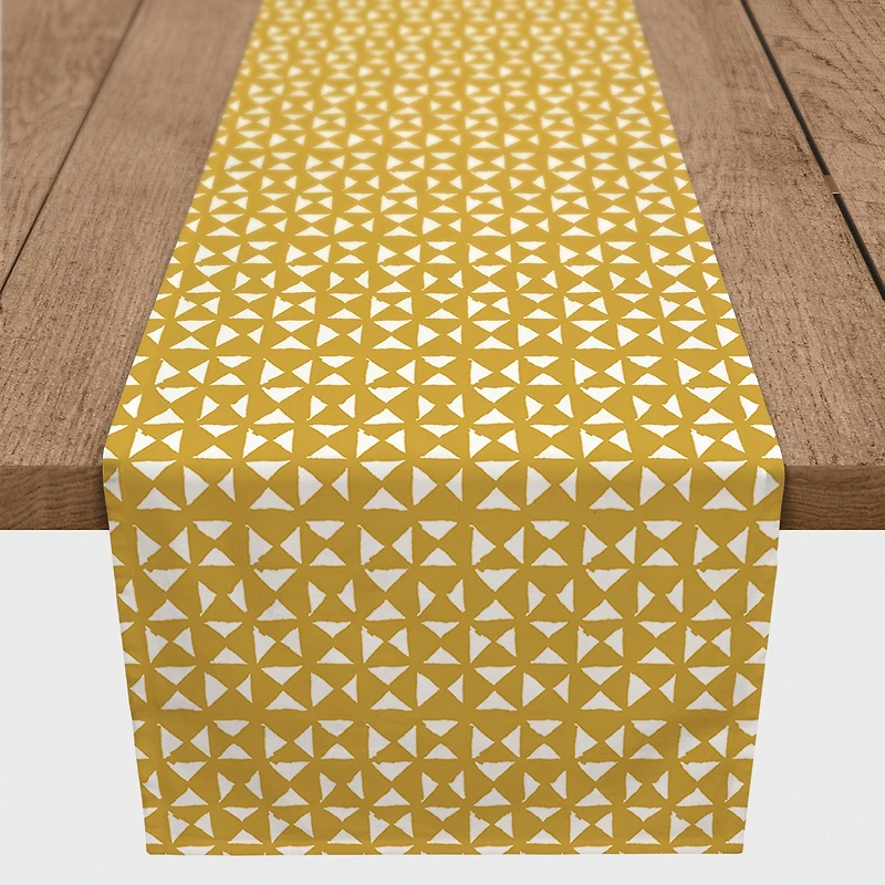 Gold Mid Mod Bohemian Outdoor Table Runner