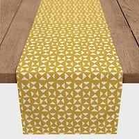 Gold Mid Mod Bohemian Outdoor Table Runner