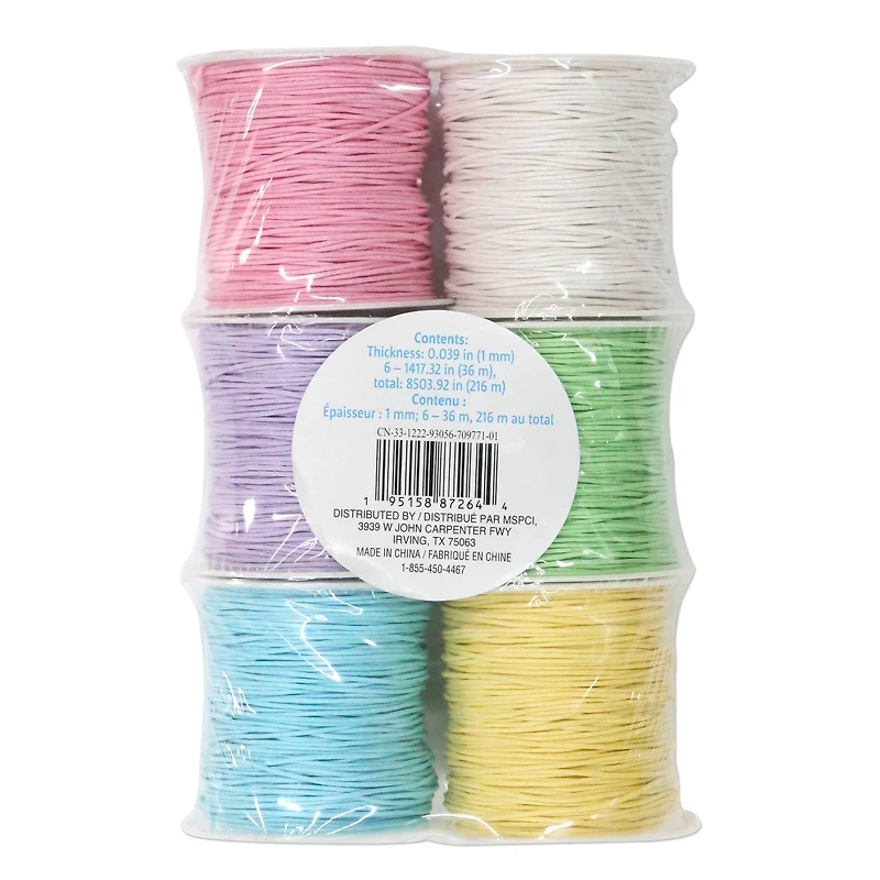 1mm Pastel Waxed Cording Pack by Creatology™