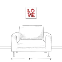 Love Plaid Stack 12" x 12" Canvas Wall Art