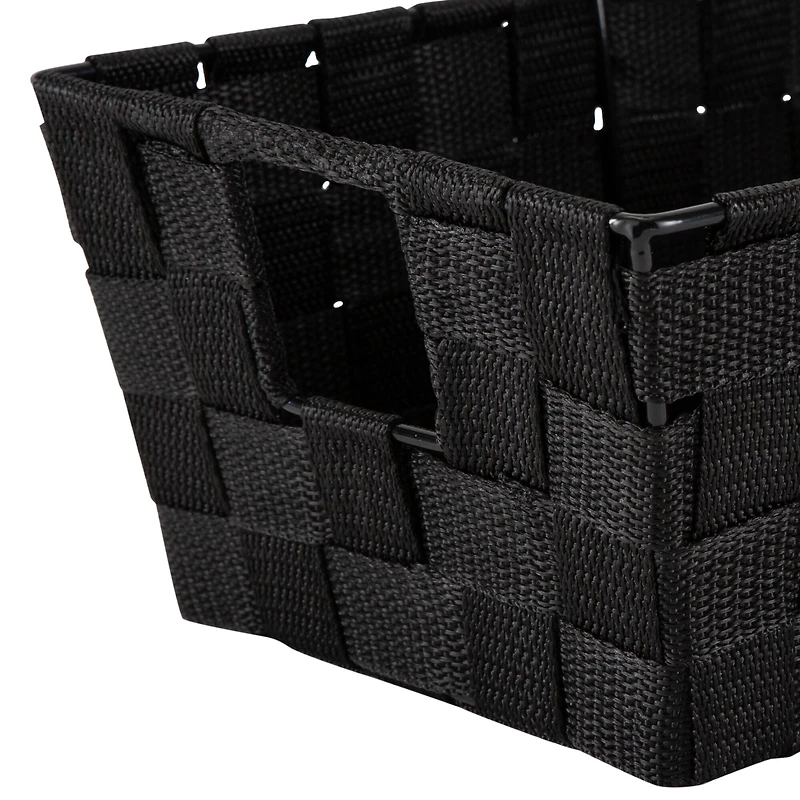 Simplify Small Black Woven Storage Shelf Baskets, 2ct.