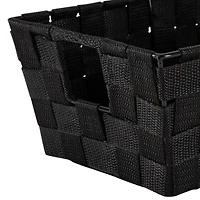 Simplify Small Black Woven Storage Shelf Baskets, 2ct.