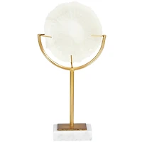 11" Cream Coral Sculpture with Marble Base