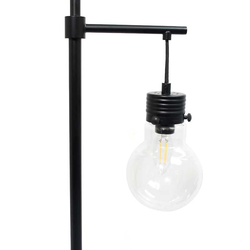 Lalia Home 5ft. Black Matte 1 Light Beacon Floor Lamp with Clear Glass Shade