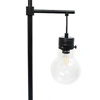 Lalia Home 5ft. Black Matte 1 Light Beacon Floor Lamp with Clear Glass Shade