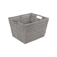 Simplify Large Gray Rattan Storage Tote Basket
