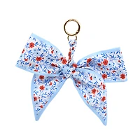 Blue Moon Studio™ Blue Floral Print Bow Bag Charm