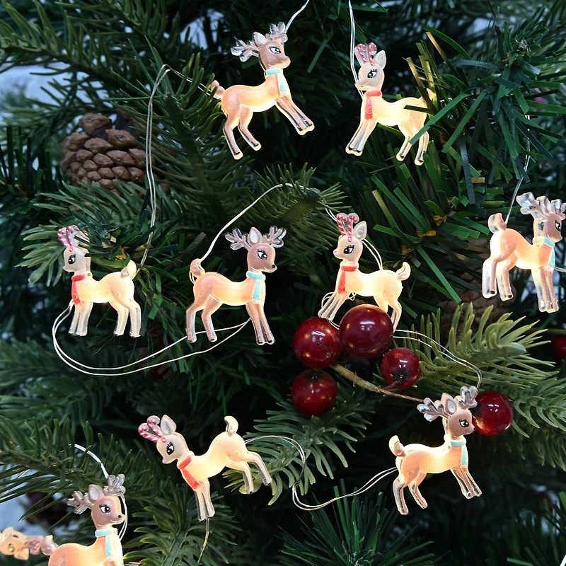 18ct. Warm White LED Reindeer String Lights on Silver Wire by Ashland®