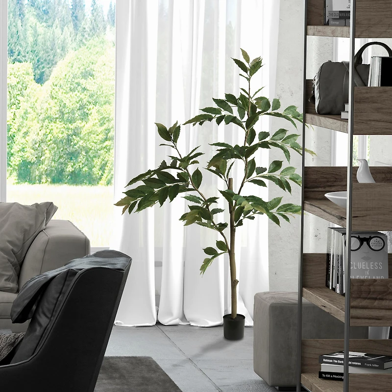 5ft. Potted Artificial Green Nandina Tree