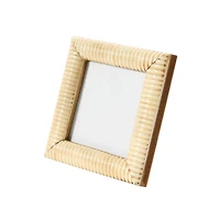 Hello Honey® Natural Hand-Carved Bone & MDF 4" x 4" Tabletop Frame with Ribbed Pattern