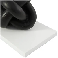 7" Black MDF Knot Bookends with White Stands Set