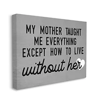 Stupell Industries My Mother Taught Everything Phrase Family Grievance Canvas Wall Art