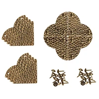Dritz® Home Antique Brass Small Textured Quatrefoil Corners, 3ct.