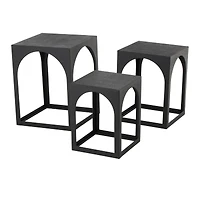 Metal Nested Accent Table with Large Arched Cutouts Set