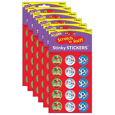 Trend Enterprises® Stinky Stickers® Christmas/Peppermint, 6 Packs of 60ct.