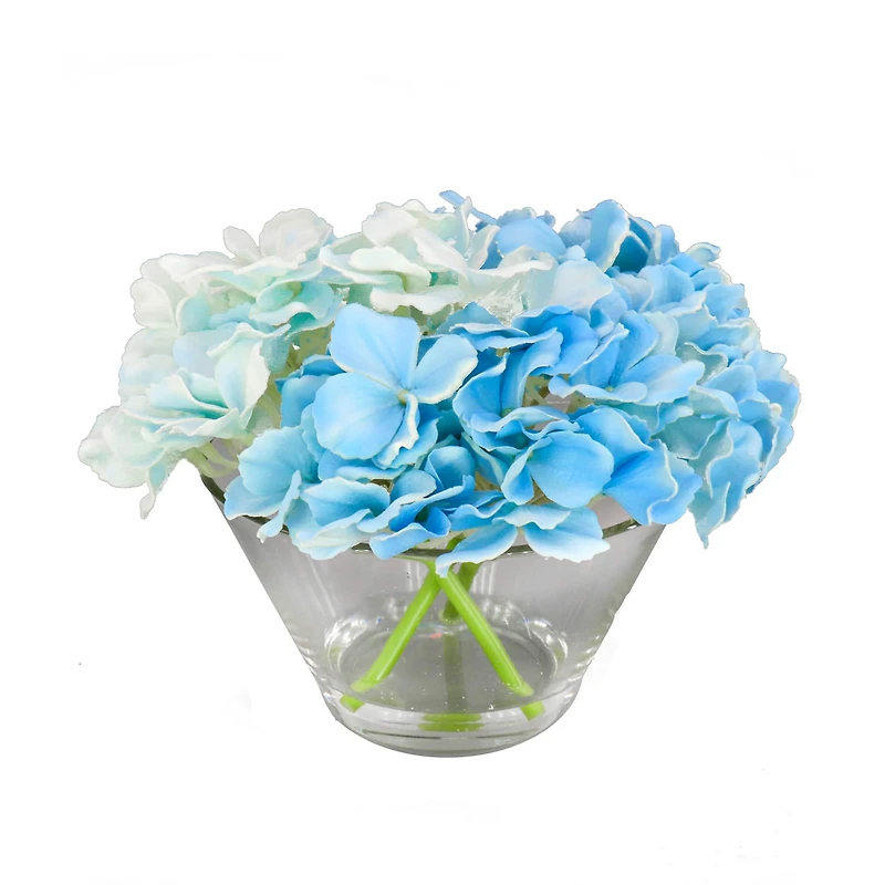 8" Hydrangea in Glass Vase