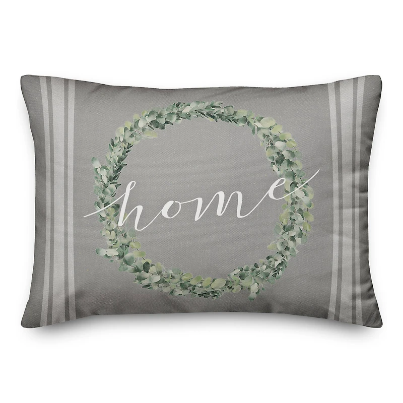 Home Wreath Throw Pillow