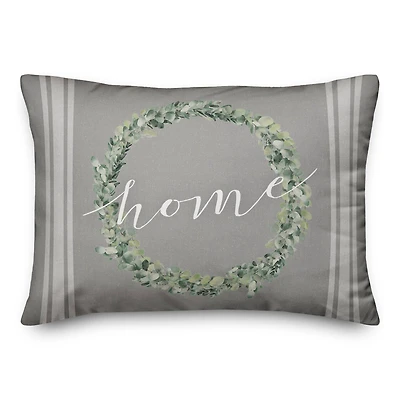 Home Wreath Throw Pillow