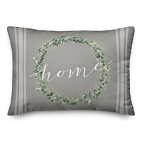 Home Wreath Throw Pillow