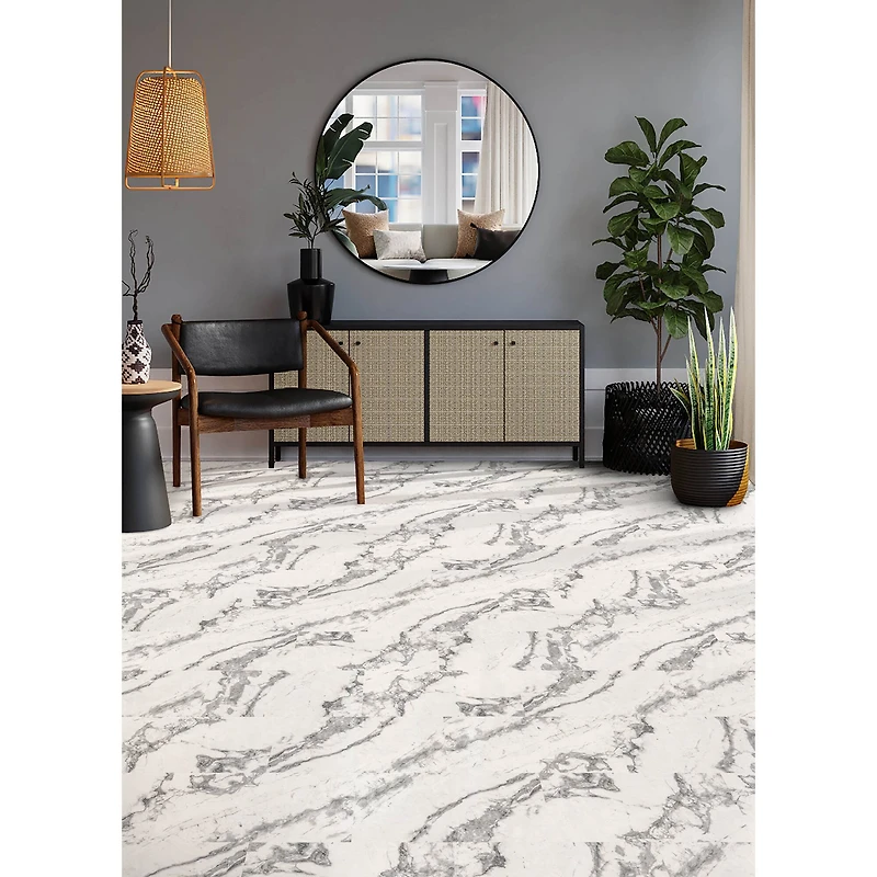 FloorPops Piazza Marble Peel & Stick Floor Tiles