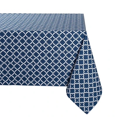 Nautical Blue Lattice Tablecloth 60" x 84"