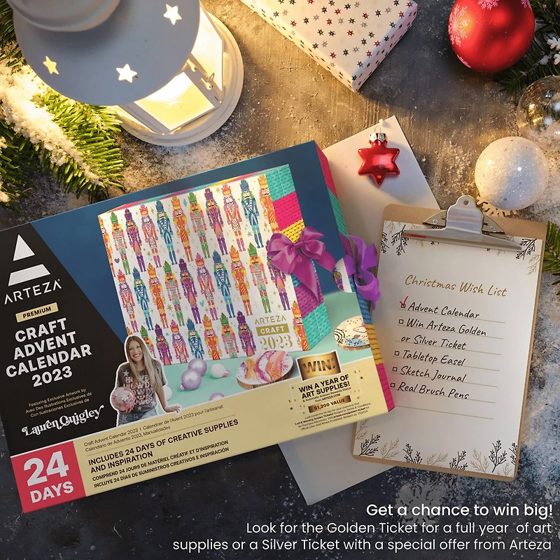 Arteza® 24 Day Nutcracker Fine Art Christmas 2023 Advent Calendar