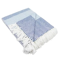 DII® Blue Stripe Herringbone Throw