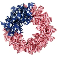 24" Stars & Stripes Patriotic Ribbon Wreath