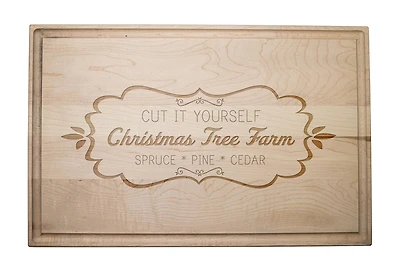 17" Cut it Yourself Christmas Tree Farm Maple Cutting Board