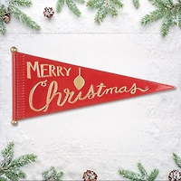 Glitzhome® 25" "Merry Christmas" Metal Pennant Wall Décor