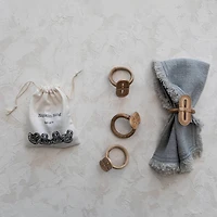 Hello Honey® Boho Woven Bamboo Napkin Ring Set