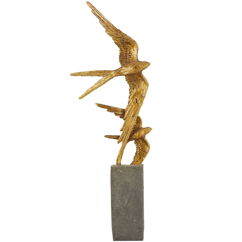 20" Gold Bird Sculpture