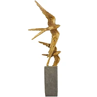 20" Gold Bird Sculpture