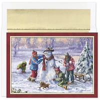 JAM Paper Building Frosty Christmas Card & Envelopes Set, 18ct.